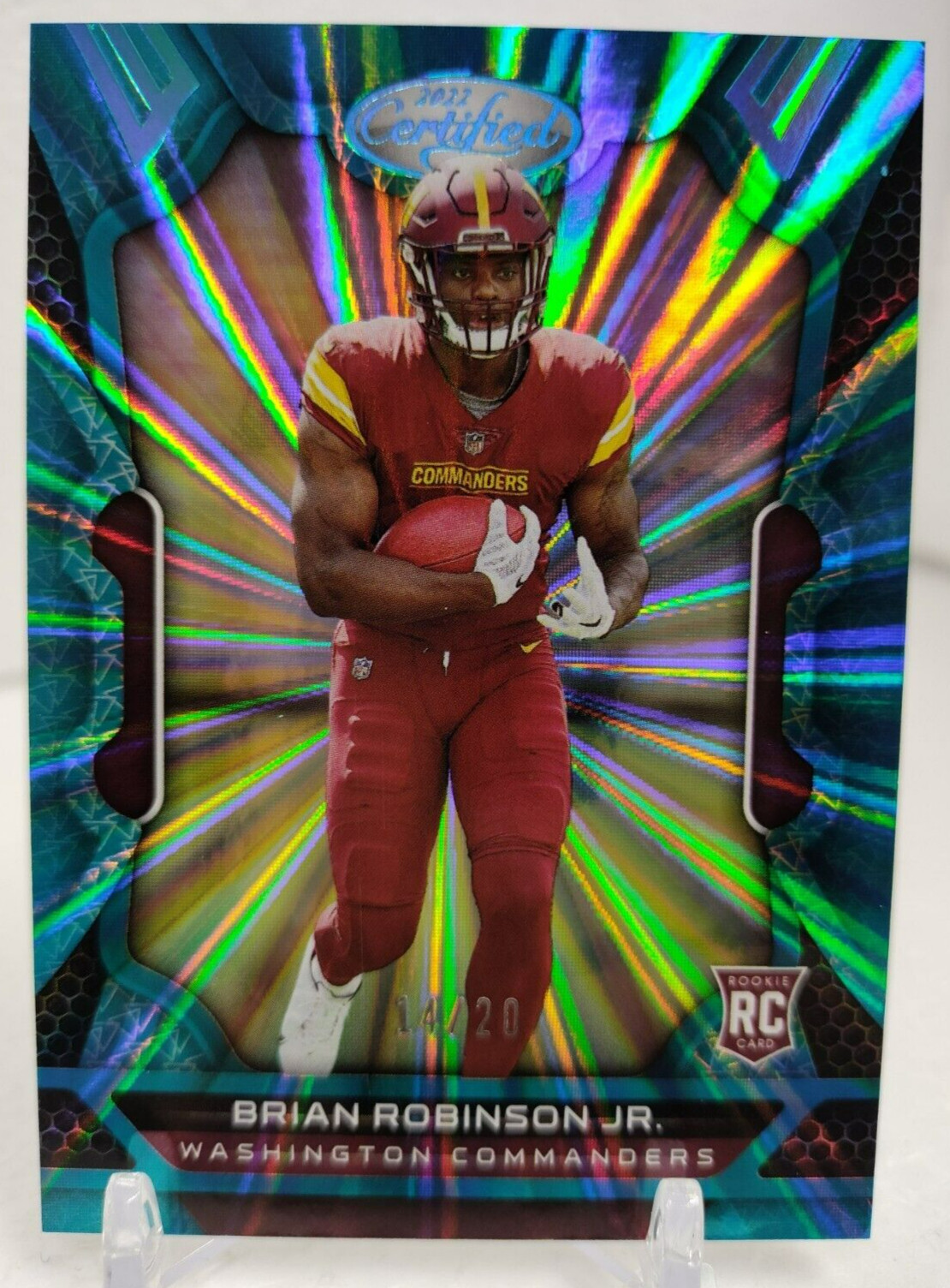 BRIAN ROBINSON JR. #/20 TEAL MIRROR 2022 Panini Certified ROOKIE FOTL #123 RC