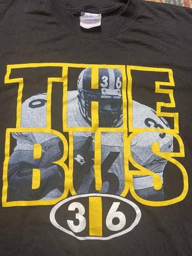 Vintage Jerome Bettis T Shirt Y2K Pittsburgh Steelers Black Medium NFL Vtg - 第 3/3 張圖片