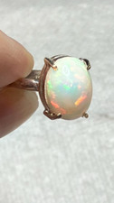  184B- 4.30ct Genuine Ethiopian Welo Opal set in a Size 7 Sterling Silver Ring