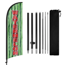 FSFLAG Watermelon Feather Flag 8FT with Pole and Stake for Outdoor Advertising