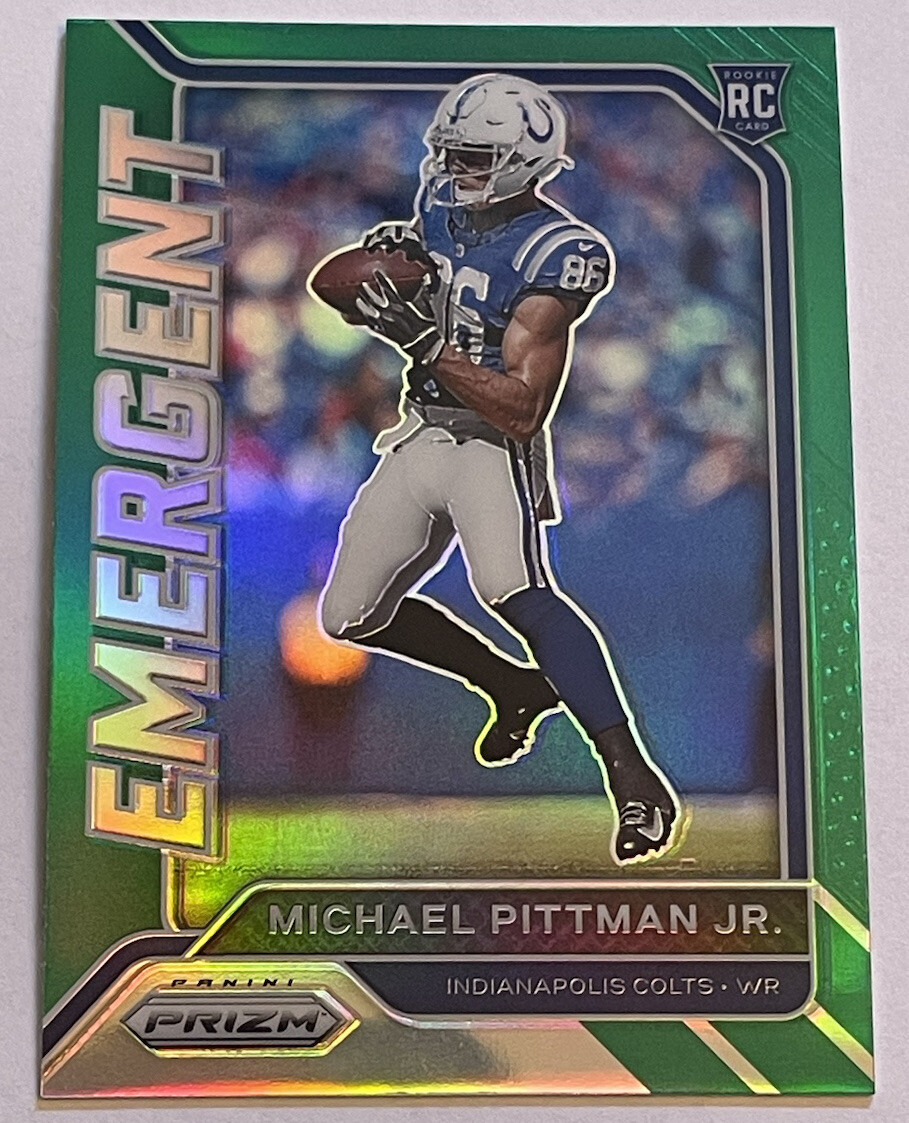 Michael Pittman Jr. 2020 Panini Prizm Emergent Green Prizm Rookie Card RC #14