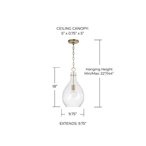 HomePlace Lighting 349011AD Brentwood Transitional Rustic Hand-Blown Seeded G... - Picture 5 of 5