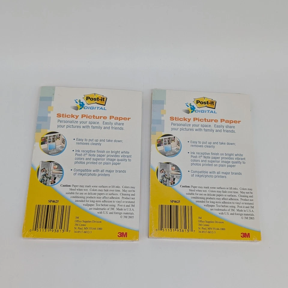2 Packs of Post-it 3M Digital Sticky Picture Paper  50 Sheets 4"x6" Inkjet Matte - Image 2 of 2