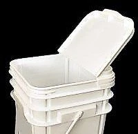 Square Bucket 5 Gallon w/Lid, set of 5