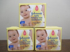 3x Johnsons Baby HEAD-TO-TOE Washcloths 14 Count  Disposable Discontinued