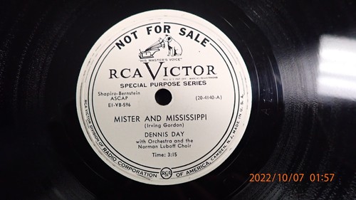 DJ White Label 78 Dennis Day Freddy Martin Mister Come Into The Parlor RCA Victo - Picture 4 of 6