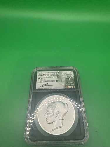 2023 2 oz Silver WEINMAN PEACE DOLLAR Ultra High Relief NGC Reverse PF 70 1921