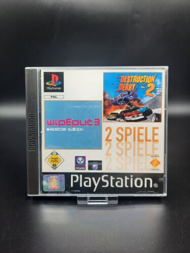 SONY PLAYSTATION 1 PS1 GAME - WIPEOUT 3 SE & DESTRUCTION DERBY 2 - PAL - EXCELLENT - Picture 1 of 4