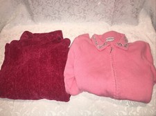 Lot of Girls Sweaters, Talbots Size 16 Pink Red Christmas
