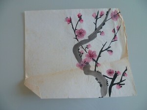 Détails Sur N64 Lavis Dencre Chine Ou Japon Branche Fleurie De Cerisier Asie Japon