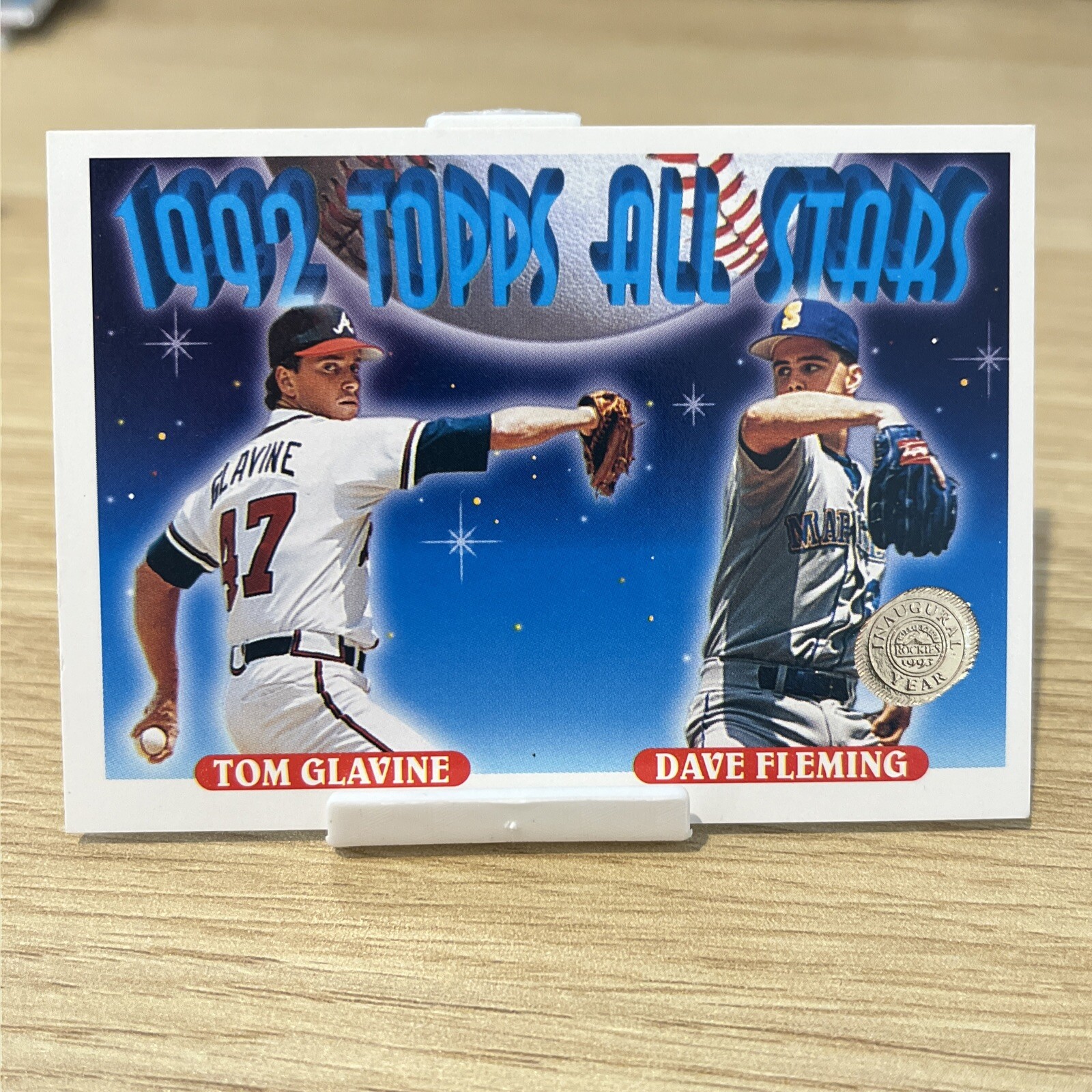 Tom Glavine & Dave Fleming 1993 Topps Inaugural Rockies Stamped #410 All Star B7