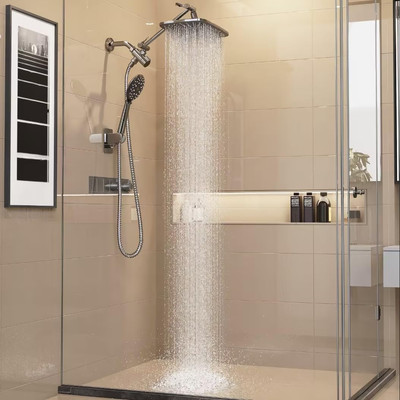 12 Inch High Pressure Rain Shower Head Combo with Extension Arm- Wide Rainfal...