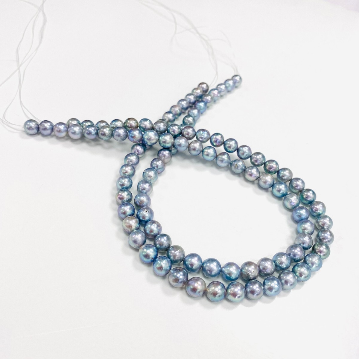 激レア❣️TASAKI‼️AKOYA NATURAL BLUE NECKLACE new Tasaki Blue Akoya strand | Pearl Education - Pearl-Guide.com
