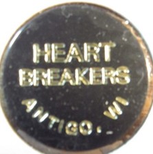 Vintage Heart Breakers Antigo, WI Black Plastic Trade Token - Wisconsin #2