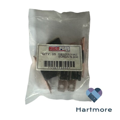 Autoport 5x 80 Amp Black Japanese PAL Male A Fuse Slow Screw Fit  Black