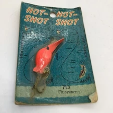 Vintage Eddie Pope Hot Shot Lure 713 Flourescent Orange