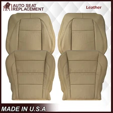 For 2007 - 2010 Jaguar XK XK-R Driver Passenger GENUINE Leather Seat Cover Tan