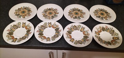 Royal Doulton Wald Blumenmuster RETRO 4 UNTERTASSEN TC 1086 4 BEILAGENTELLER SCHÖN
