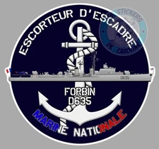 1980 D635 EA096 FORBIN SQUADRON ESCORT NATIONAL NAVY ARMY STICKER