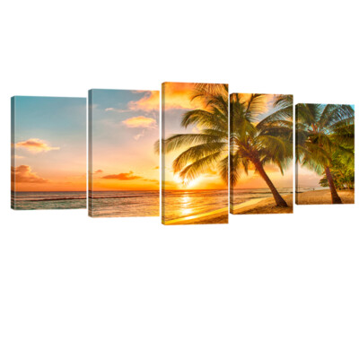 Canvas Wall Art Prints Home Decor Painting Picture Landscape Sea Sunset Framed
