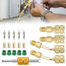 R410A Charging Vacuum Port Adapter Valve Core Remover 5/16" Female to 1/4" Male