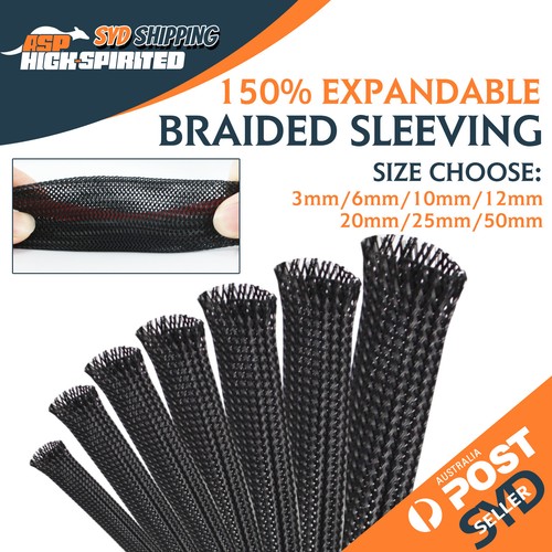 Cord Cable Protectors Flexible Expandable 3 Weave Braided Cable Sleeve