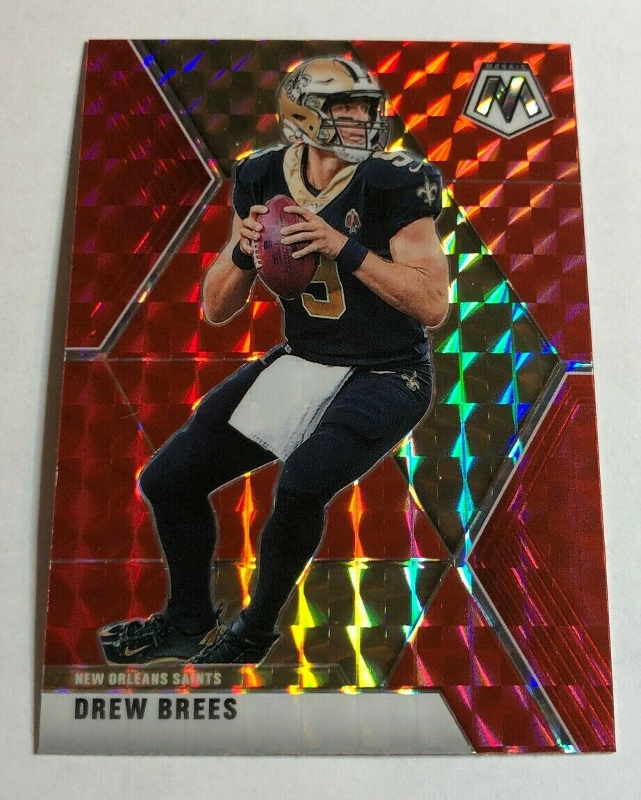 2020 Panini 1st Year Mosaic RED MOSAIC Prizm DREW BREES Saints #142