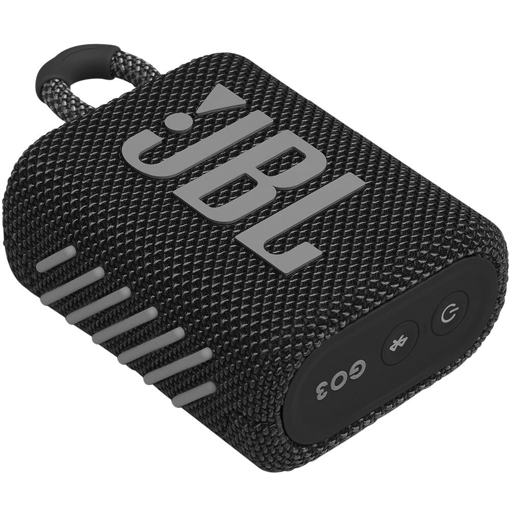 JBL GO 3 Waterproof Bluetooth Speaker in Black - Compact & Portable-image