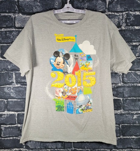 Disneyland Walt Disney World Mickey Mouse 15 T Shirt Gray Tee Size Large Ebay