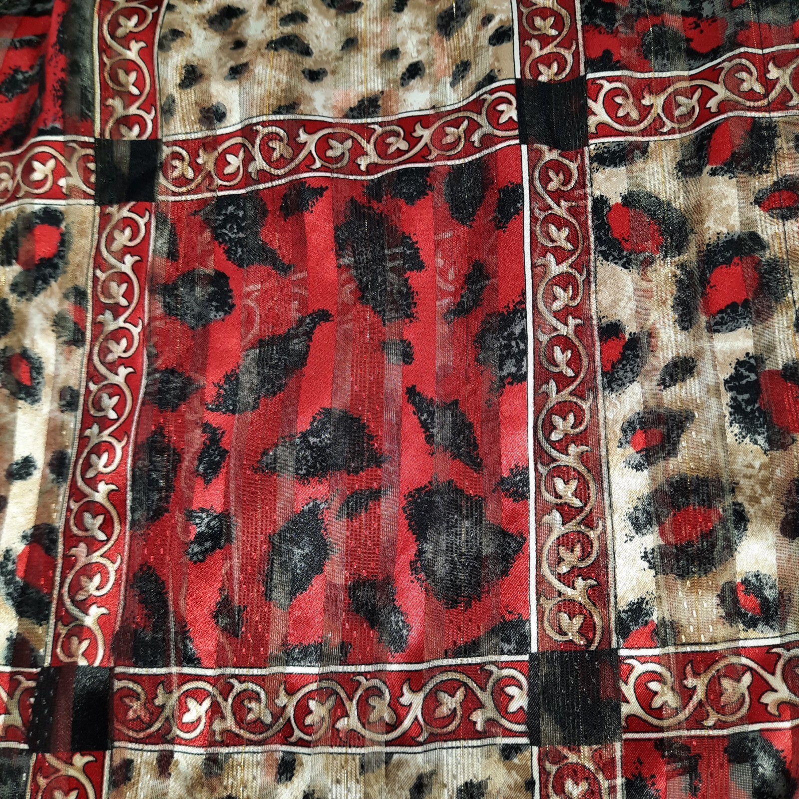 Alfred Dunner Top Patchwork Leopard Print Red Bla… - image 9