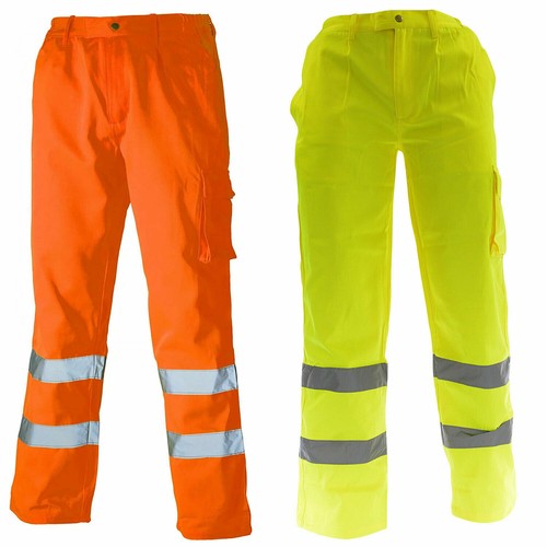 Pantalones Hi Viz Vis Lluvia sobre Impermeable Visibilidad Seguridad Trabajo Pantalones inferiores - Imagen 2 de 15