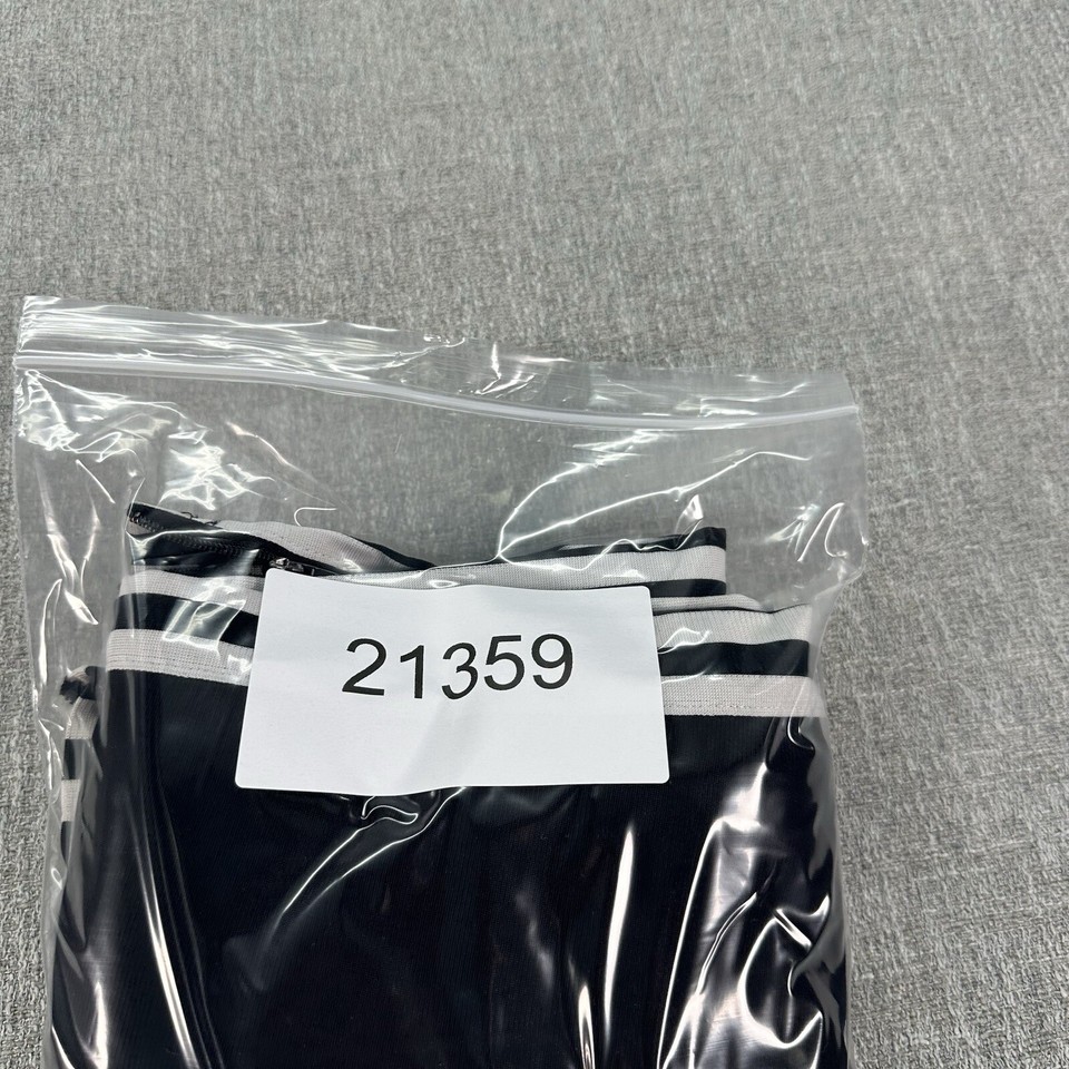 Vintage Adidas Track Pants Mens Medium Black Fleece 3 Strips Zip Legs