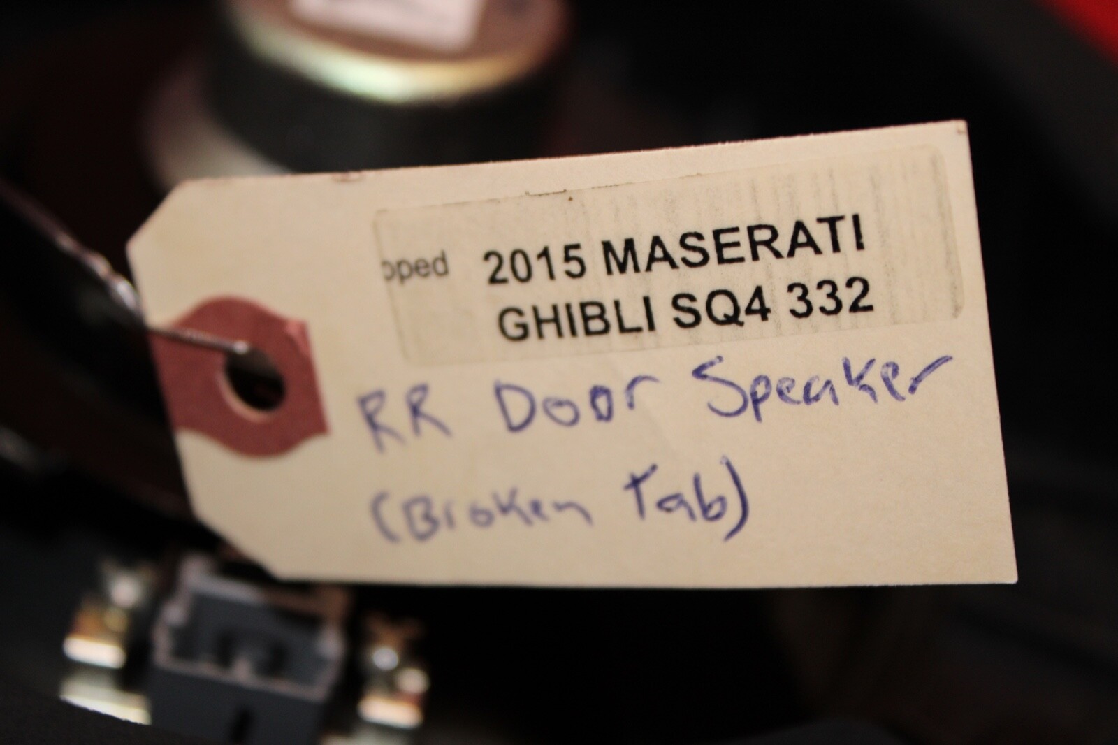 Maserati Ghibli 2014-2019 REAR+RIGHT Speaker