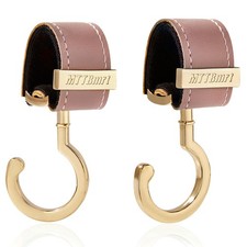 2 Pack Stroller Hooks,Strong Synthetic Leather Hook-and-Loop Fastener High-Qu...