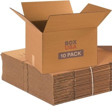 BOX USA Moving Boxes Medium 18"L x 14"W x 18x14x12" 10-Pk, Kraft Brown