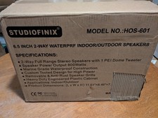 STUDIOFINIX HOS-601 6.5 In 800W Outdoor /Indoor Speakers Wired Waterproof White