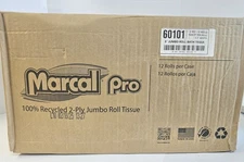 Marcal PRO 60101 2 Ply 3.3" x 1000' Recycled Bathroom Tissues - WHT (12/CT) NOB