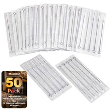 MAQIHAN Tattoo Needles - 50Pcs Disposable Mixed for silver