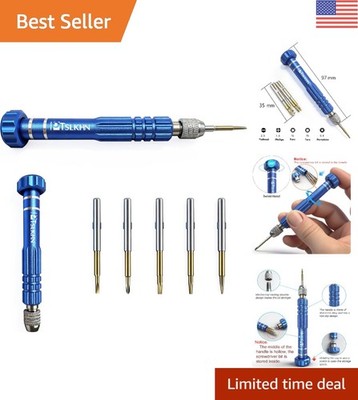 Compact 5-in-1 Magnetic Screwdriver Set with Non-Slip Grip for Precision Work