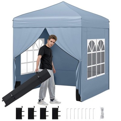 6,5 x 6,5 Fuß Pop-up-Überdachung Zelt Outdoor Terrasse kommerzieller Sonnenschutz Schutz mit 4