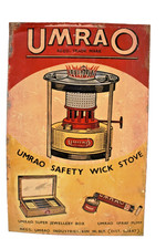Vintage Umrao Safety Wick Stove Dose Werbetafel K&uuml;che Display 43.2x27.9cm04
