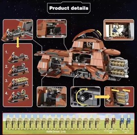 Lego Trade Federation MTT Star Wars 7662 Set 1330 Pieces with Figs *REPLICA*