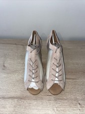 Capezio Sample Ballroom Dance Heels 7M Mesh Suede Peep Toe Lace Up Balletcore