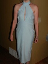 Women's BOOHOO Sea Foam Green Halter Style Dress NWOT Size US 8 UK 12 EUR 40
