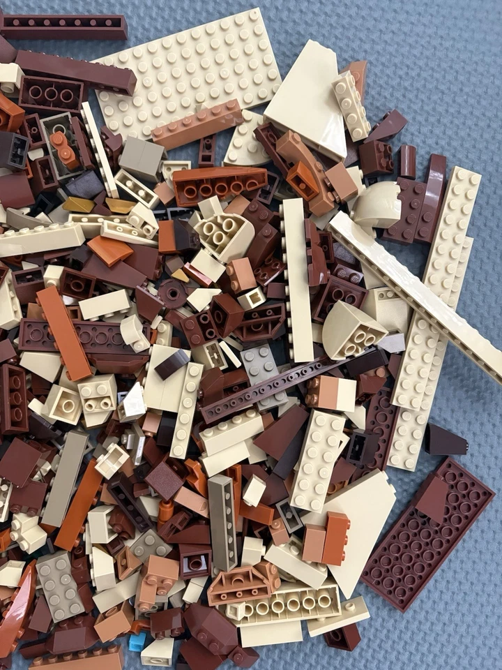 LOTE LEGO 600+ Placas Base Mezcladas TURRÓN MARRÓN BRONCEADO NEUTRO, Pendientes, Cuñas, Ladrillos Foto 2 de 4