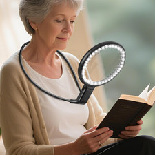 Neck Magnifier Hands Free with Light, 10X 5.2 Large Magnifying Glass with 36 LED