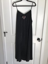 Natori Women's Vintage Black Short Chemise Slip Nightie Sz S