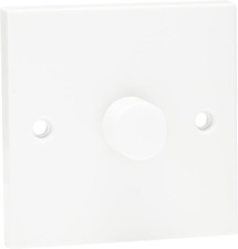 Single Dimmer Light Switch White Plastic 1 Gang 1 Way Dimmer Light Switch