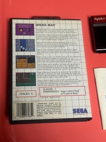 Spider-Man CIB US Version UPC Barcode Sticker Sega Master System SMS Spiderman