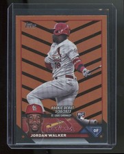 Jordan Walker 2023 Topps Update Orange and Black Foil Rookie Card #US122. rookie card picture